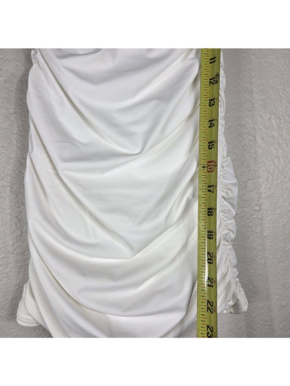 Baby Boo White Ring Linked Cut Out Full Ruched Mini Dress Size S Strapless - Picture 14 of 15